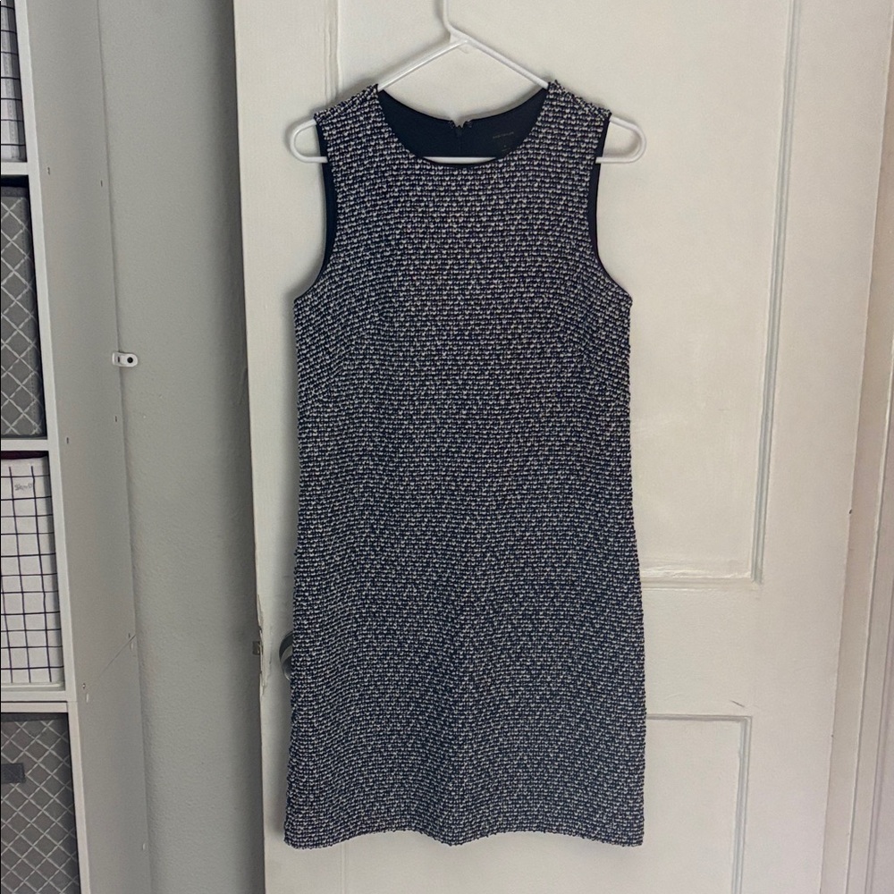 Ann Taylor Blue and White Textured Dress